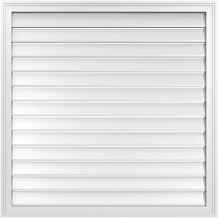 Ekena Millwork Vertical Surface Mount PVC Gable Vent: Functional, w/ 2"W x 1-1/2"P Brickmould Frame, 40"W x 40"H GVPVE40X4002SF